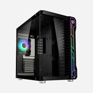 Kolink Unity Code X - Boîtier PC Midi Tower Noir, ATX/micro ATX/Mini-ITX, Mesh/Acier/Verre Trempé, 1x120mm avant, USB 3.2 Gen 1, radiateurs 360mm, 2x3.5", 2x2.5"