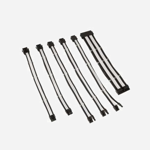 Kolink COREADEPT-EK-BWH Kit de câbles internes 6 pièces - Connecteurs Mâle/Femelle, Cuivre 16 AWG, PET - 1x 20+4pin (300mm), 1x 8pin (300mm), 1x 4+4pin (300mm), 3x 6+2pin (350mm) - 0.35m