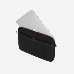 Rivacase 5120BK Housse 13.3" Polyester Noir, Compatible Macbook Pro/Air 13, Sangle Épaule, 350x250x35mm, Poche Zippée, Protection Anti-Rayures, 299g - Miniature 3