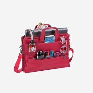 Rivacase 8630-RED Sac Messenger 15.6" Polyester Rouge, Compartiment 390x285x40mm, Sangle épaule, 405x60x295mm, Résistant Poussière/Rayures - Miniature 2
