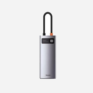 Baseus WKWG020013 Station d'accueil filaire USB 3.2 Gen 1 (3 ports) / HDMI / RJ-45 1Gbps / USB Power Delivery 100W / Aluminium Bleu/Gris, Windows/Linux - Miniature 1