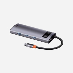 Baseus WKWG020013 Station d'accueil filaire USB 3.2 Gen 1 (3 ports) / HDMI / RJ-45 1Gbps / USB Power Delivery 100W / Aluminium Bleu/Gris, Windows/Linux - Miniature 3