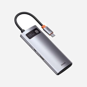 Baseus WKWG020013 Station d'accueil filaire USB 3.2 Gen 1 (3 ports) / HDMI / RJ-45 1Gbps / USB Power Delivery 100W / Aluminium Bleu/Gris, Windows/Linux - Miniature 4