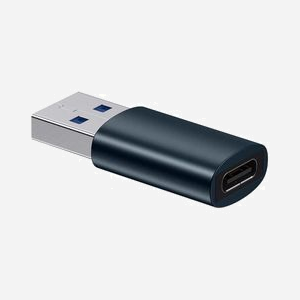 Baseus Adaptateur USB Type-A Femelle vers USB Type-C Mâle - Transfert 10 Gbit/s - Noir - Dimensions 14x22x8mm - Réf. ZJJQ000101 - Miniature 2