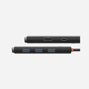 Baseus WKQX040001 Hub USB Type-C Noir avec HDMI, 3x USB 3.2 Gen 1 Type-A, 1x USB 3.2 Gen 1 Type-C, 5 Ports au total - Miniature 3