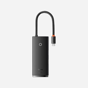 Baseus WKQX050001 Hub USB Type-C 5000 Mbit/s avec HDMI 1.4, USB 3.2 Gen 1 Type-A/Type-C, Lecteur Cartes SD/MicroSD, 2160p, Noir - Miniature 1