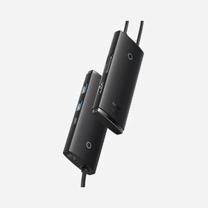 Baseus WKQX050001 Hub USB Type-C 5000 Mbit/s avec HDMI 1.4, USB 3.2 Gen 1 Type-A/Type-C, Lecteur Cartes SD/MicroSD, 2160p, Noir - Miniature 3