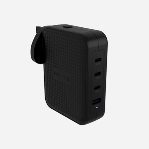 HYPER HJ1001BKWWGL Chargeur Secteur 140W GaN Power Delivery 3.1 Quick Charge 3.0 3x USB-C + 1x USB-A 3.2 Gen 1 Compatibilité Multiple Noir