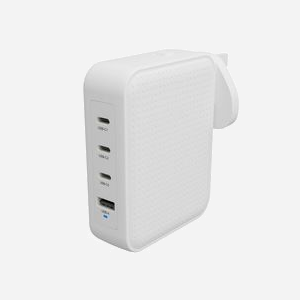 HYPER HJ1001WHWWGL Chargeur Secteur 140W, 4 Ports (3x USB-C, 1x USB-A), Power Delivery 3.1/Quick Charge 3.0/GaN, Sortie Max 140W, Blanc - Miniature 3