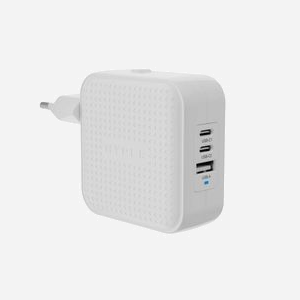 HYPER HJ1003WHWWGL Chargeur Secteur 70W GaN, 2x USB-C (Power Delivery 3.0, PPS) & 1x USB 2.0, Compatible Ordinateur Portable/Smartphone/Tablette