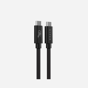 HYPER Câble USB4 Gen 3x2 (40 Gbit/s) USB-C vers USB-C 1.2m Noir, Power Delivery 240W, résolution 7680x4320, 144Hz, HD6500BKGL - Miniature 4