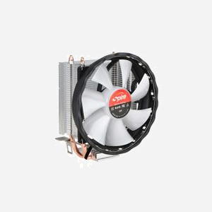 Spire XERUS 200 Ventilateur CPU 12cm 800-1500tr/min Socket LGA1700/AM4 TDP 110W Roulement Hydraulique, Radiateur Aluminium 2 Caloducs Noir/Argent