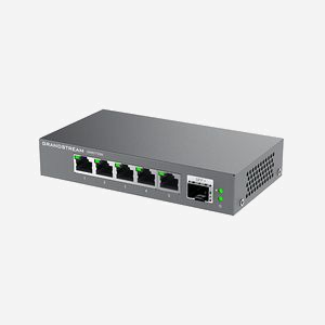 Grandstream Networks GWN7700M Commutateur Non-géré 5 ports 2.5G Ethernet + 1 port SFP+, Capacité 45 Gbit/s, QoS, IEEE 802.1x, Alimentation 12V - Miniature 2