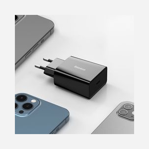 Baseus CCFS-SN01 : Chargeur Secteur USB-C 20W Charge Rapide pour Smartphone, 100-240V, Sortie 5V/3A, 9V/2.22A, 12V/1.67A, Noir, 43x50x26mm - Miniature 3