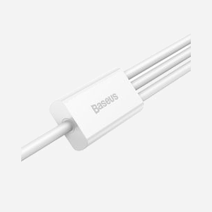 Baseus Superior Câble USB 2.0 1.5m USB-A vers USB-C/Micro USB A/Lightning, 480 Mbit/s, Blanc, 3.5A, Connecteurs Mâles, TPE - Miniature 3