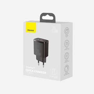 Baseus CCXJ-B01 Chargeur Secteur Universel 20W USB-C + USB-A, Power Delivery 3.0, Quick Charge 3.0, 100-240V, Noir, Protection Surtension/Surchauffe - Miniature 3