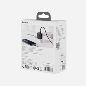 Baseus CCXJ-B01 Chargeur Secteur Universel 20W USB-C + USB-A, Power Delivery 3.0, Quick Charge 3.0, 100-240V, Noir, Protection Surtension/Surchauffe - Miniature 4