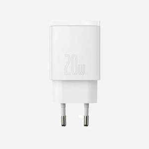 Baseus CCXJ-B02 Chargeur Secteur Universel 20W Blanc - 1x USB-C + 1x USB-A, 100-240V, Quick Charge, Sortie 5V/3A, 9V/2.22A, 12V/1.67A - Miniature 2