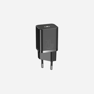 Baseus TZCCSUP-B01 Chargeur Secteur Universel 20W Noir - 1 Port USB Type-C, Charge Rapide, 100-240V, Câble USB Type-C to Lightning inclus - Miniature 2