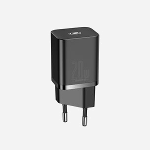 Baseus TZCCSUP-B01 Chargeur Secteur Universel 20W Noir - 1 Port USB Type-C, Charge Rapide, 100-240V, Câble USB Type-C to Lightning inclus - Miniature 3