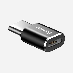 Baseus ABMU24ABK Adaptateur microUSB vers Type C Noir et Argent, Connecteur 1 microUSB, Connecteur 2 Type C - Miniature 4