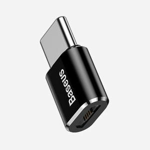 Baseus ABMU24ABK Adaptateur microUSB vers Type C Noir et Argent, Connecteur 1 microUSB, Connecteur 2 Type C - Miniature 5