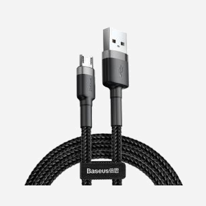 Baseus Câble USB A vers Micro-USB B, 1m, Connecteurs Mâle/Mâle, Référence 6953156280335, USB 2.0, Compatibilité Universelle