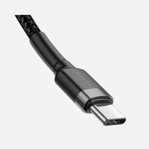 Baseus Cafule Câble USB-C vers USB-C 1m Noir/Gris, 480 Mbit/s, USB Power Delivery 60W (20V/3A), Connecteurs mâles, Gaine Nylon KBCACC601GRBK - Miniature 2