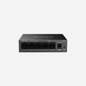Mercusys MS105GS : Commutateur Non-Géré 5 Ports Gigabit Ethernet (10/100/1000) - Capacité 10 Gbit/s, MAC 2000 entrées, Boîtier Métal, Montage Mural