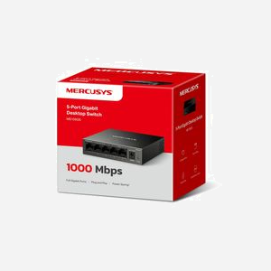 Mercusys MS105GS : Commutateur Non-Géré 5 Ports Gigabit Ethernet (10/100/1000) - Capacité 10 Gbit/s, MAC 2000 entrées, Boîtier Métal, Montage Mural - Miniature 4