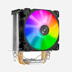 Jonsbo CR-1200 Refroidisseur CPU 92mm Noir, Socket Intel LGA 775/115x/1200 et AMD AM2/AM3/AM4/FMx, 2 Caloducs, 30.5dB, 36 CFM, LED Multi, 93x67x128mm - Miniature 1
