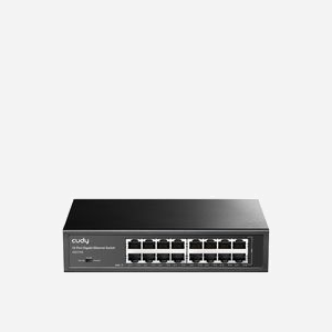 Cudy GS1016 Commutateur Ethernet Gigabit 16 Ports RJ-45 10/100/1000, 32 Gbit/s, 8K MAC, Jumbo Frames 9216, Montage Rack, Noir - Miniature 1