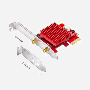 Cudy WE3000S : Carte réseau WLAN/Bluetooth PCIe, 2400Mbps Tri-bande (2.4/5/6 GHz), WiFi 6 AX, Bluetooth 5.2, Antenne Externe 5dBi, Windows 10/11 - Miniature 2