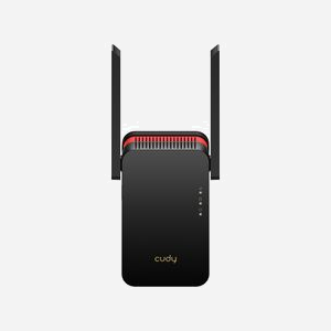 Cudy RE3000 - Amplificateur Wi-Fi bi-bande 2.4/5GHz - 574/2402 Mbit/s - IEEE 802.11ax/ac/n/g/b/a - Port Ethernet - Noir/Rouge