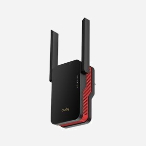 Cudy RE3000 - Amplificateur Wi-Fi bi-bande 2.4/5GHz - 574/2402 Mbit/s - IEEE 802.11ax/ac/n/g/b/a - Port Ethernet - Noir/Rouge - Miniature 2