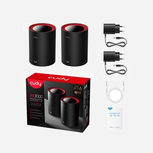 Cudy M3000(2-PACK) Système Mesh Bi-Bande Wi-Fi 6 (802.11ax) 2.4/5 GHz, 2402 Mbps, CPU 1.3 GHz Dual-Core, 256 Mo RAM, 128 Mo Flash - Miniature 5