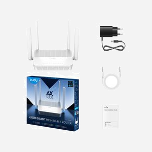 Cudy WR3000S : Routeur WiFi 6 AX3000 Bi-bande Gigabit Ethernet (2.4/5 GHz), 4 ports LAN, MU-MIMO, 2x2, Sécurité WPA3, CPU ARM Cortex-A53 1.3GHz - Miniature 3