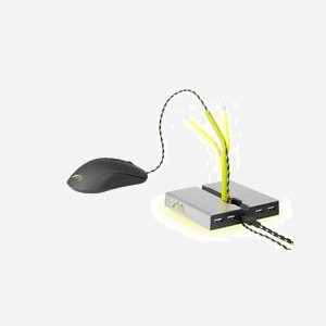 CHERRY XTRFY XG-B1-LED Hub USB 2.0 4 Ports, Câble 1.5m, Dimensions 108x108x23.5mm, Interface Hôte USB 2.0, Poids 124g - Miniature 3
