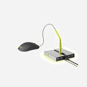 CHERRY XTRFY XG-B1-LED Hub USB 2.0 4 Ports, Câble 1.5m, Dimensions 108x108x23.5mm, Interface Hôte USB 2.0, Poids 124g - Miniature 4