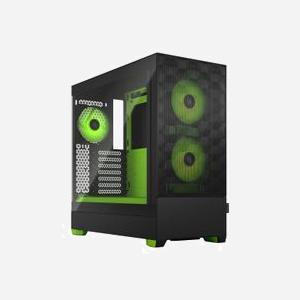 Fractal Design Pop Air Tower Noir/Vert (FD-C-POR1A-04), ATX/micro ATX/Mini-ITX, 3x3.5", 4x2.5", Vitre, 2x120mm avant, 1x120mm arrière, USB 3.2 Gen 1