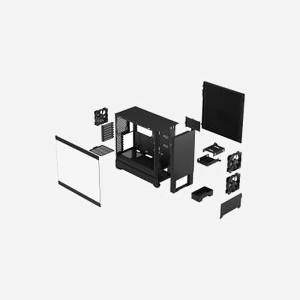 Fractal Design Pop Silent Tower Noir (FD-C-POS1A-02) : Boîtier PC Acier/Verre Trempé ATX/microATX/Mini-ITX, 3x3.5", 4x2.5", 2x120mm avant, 1x120mm arrière - Miniature 2
