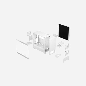 Fractal Design Pop Silent Tower Blanc, Boîtier PC ATX/Micro-ATX/Mini-ITX, 3x3.5", 4x2.5", 3x120mm, Acier/Verre Trempé, USB 3.2 Gen 1 - Miniature 2