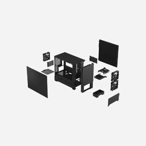 Fractal Design Pop Mini Silent Mini Tower Noir, micro ATX/Mini-ITX, 2x120mm avant, 1x120mm arrière, Acier, 2x3.5", 4x2.5", USB 3.2 Gen 1 - Miniature 3