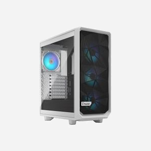 Fractal Design Meshify 2 Compact RGB Blanc, Boîtier PC ATX/mATX/Mini-ITX, Acier/Verre Trempé, 3x120mm Avant, 1x120mm Arrière, USB 3.2 Gen 1/Gen 2
