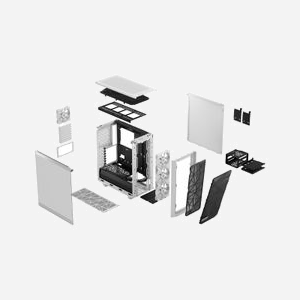 Fractal Design Meshify 2 Compact RGB Blanc, Boîtier PC ATX/mATX/Mini-ITX, Acier/Verre Trempé, 3x120mm Avant, 1x120mm Arrière, USB 3.2 Gen 1/Gen 2 - Miniature 4