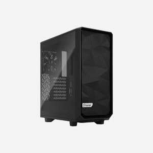 Fractal Design Meshify 2 Compact Lite Noir - Boîtier PC Moyen Tour ATX/micro ATX/Mini-ITX, 2x140mm avant, Acier/Verre trempé, USB 3.2 Gen 1