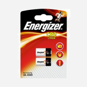 Energizer CR2 Batterie Lithium 3.0V 800mAh - Pack de 2, Dimensions 15.6x15.6x27mm, Format Cylindrique