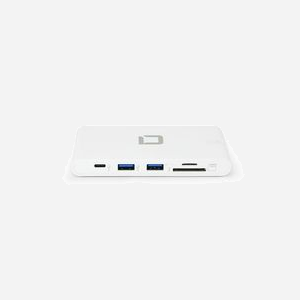 DICOTA D31729 Station d'accueil USB-C 9-en-1 Blanc - 2x USB-A 3.2 Gen 1, 2x USB-C 3.2 Gen 1, HDMI 4K, VGA HD, Ethernet RJ45, Lecteurs SD/MicroSD, USB Power Delivery 3.0 100W - Miniature 2