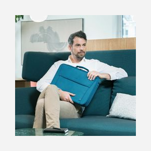 DICOTA Eco Multi BASE D30919-RPET Malette 15.6" Polyester Bleu, Compartiment Rembourré 385x40x265mm, Poche Avant/Arrière, Sangle Amovible, PET Recyclé - Miniature 5