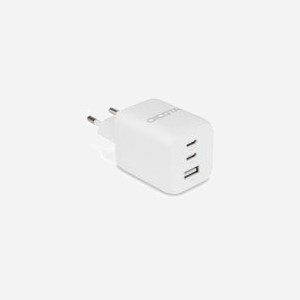 DICOTA D32054 Chargeur Secteur Universel 65W GaN Power Delivery 3.0, 2x USB-C & 1x USB-A, Protections Multiples, 100-240V, Blanc
